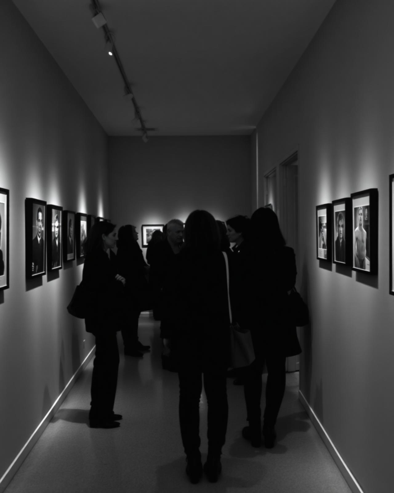 An intimate gallery gathering